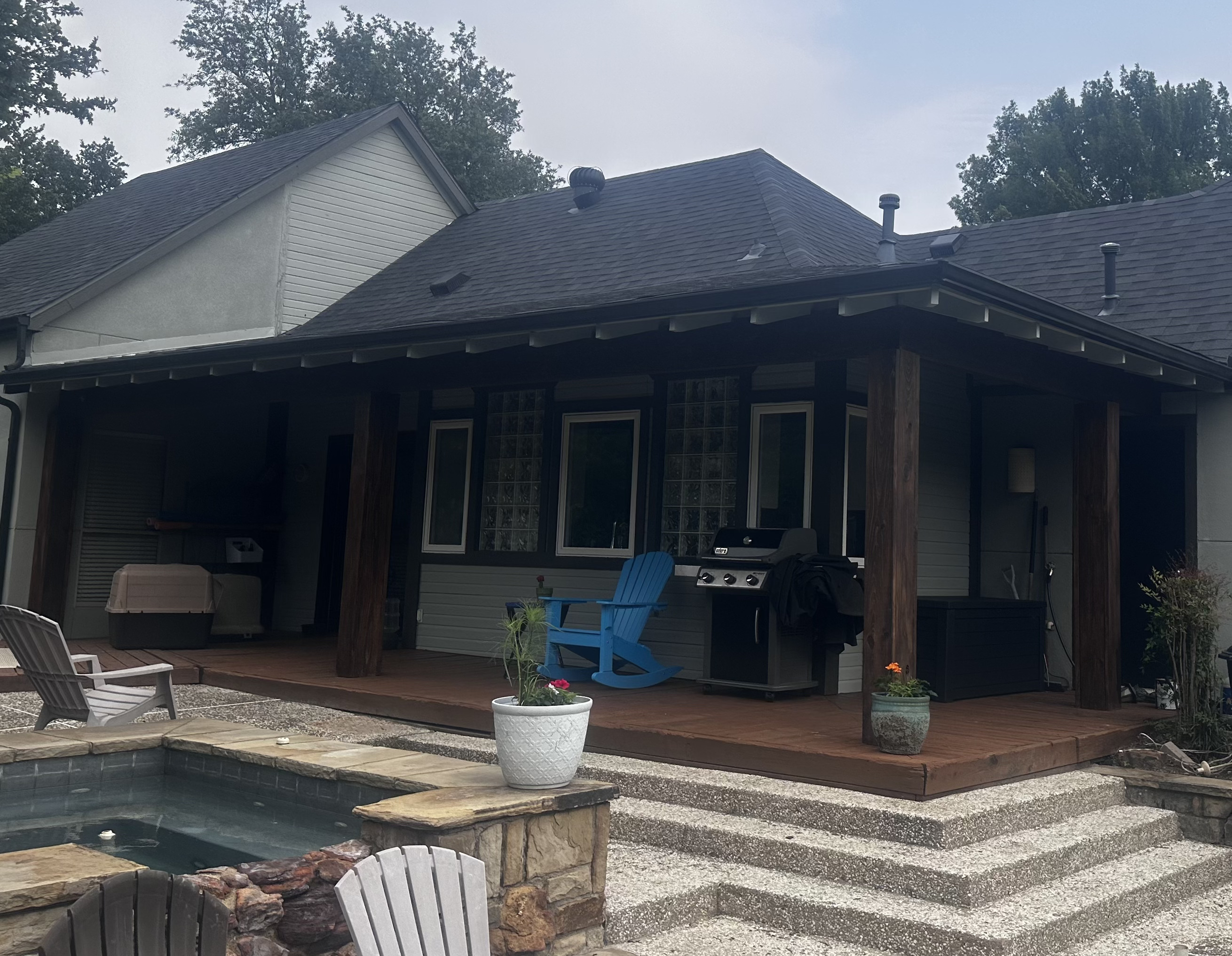 Outdoor living patio and deck